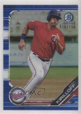 2019 Bowman Chrome Prospects Blue Refractor 26/150 Alex Kirilloff #BCP-186 fm0