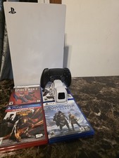 Sony PlayStation 5 Console Bundle w/ Controller, Charging Dock Games