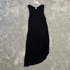 Guess Asymmetrical Tulip Hem Midi Dress Women XS Black Sleeveless Modal Blend