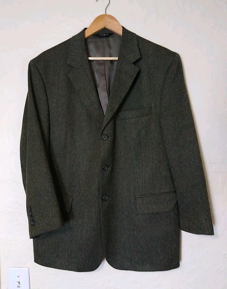 Abrigo Blazer Deportivo Hombre JOS A BANK Tres Botones Verde Espiga Lana 42S Otoño Foto 2 de 4