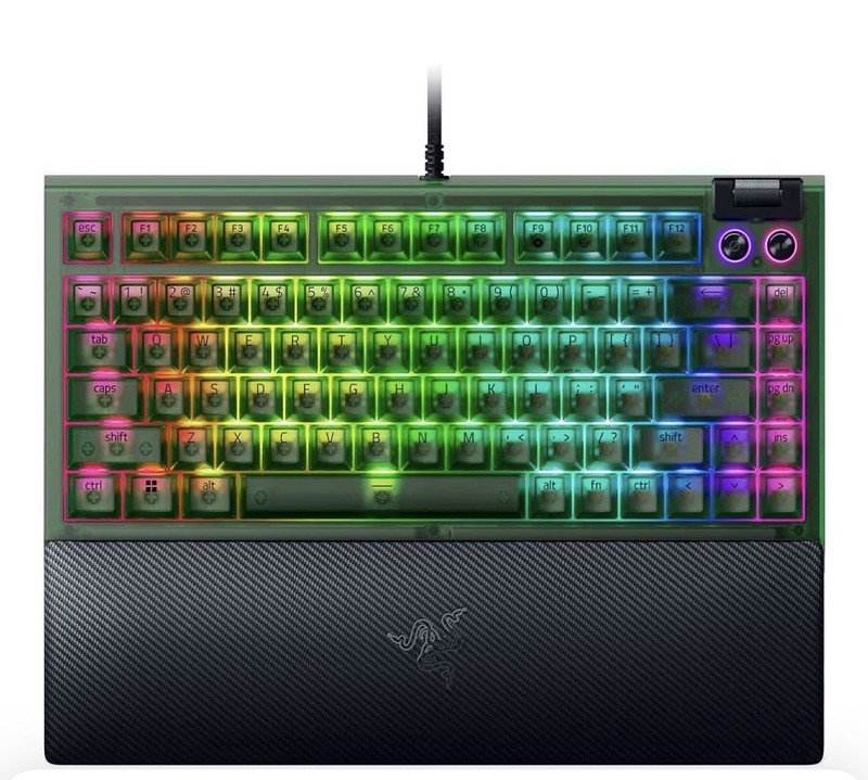 Razer BlackWidow V4 75% Hot-swappable Mechanical Gaming Keyboard Phantom Green