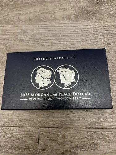 2025 S Reverse Proof $1 Morgan and Peace Silver Dollar 2pc Set Box ,OGP & COA