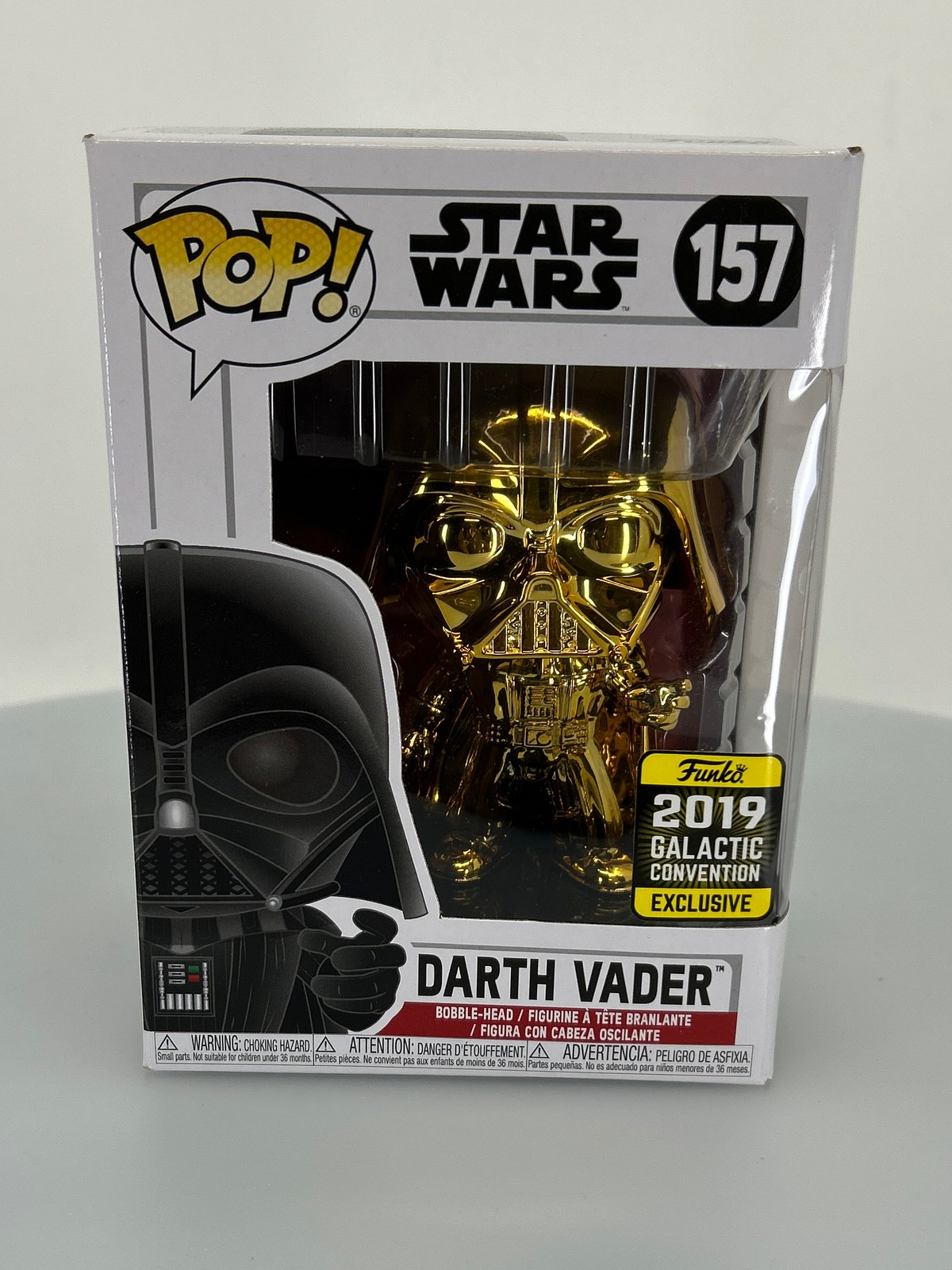 Funko Pop! Star Wars Chrome Darth Vader Gold #157 Amazon Exclusive Damaged Box