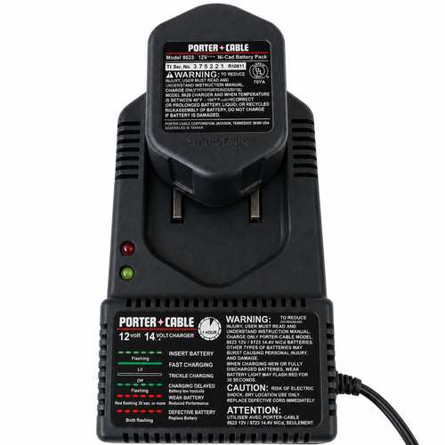 Porter Cable 8604 Battery Charger 12V 14.4V Model 8623 8723 + Battery TESTED