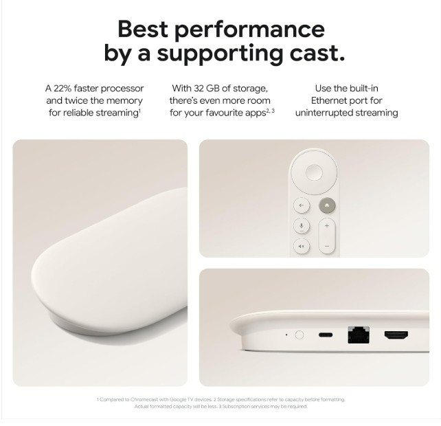 Google Chromecast with Google TV 4K Streaming Service - White for