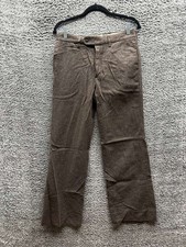 Vintage Yves Saint Laurent Straight-Leg Casual Trousers Brown Women's Size 29x30
