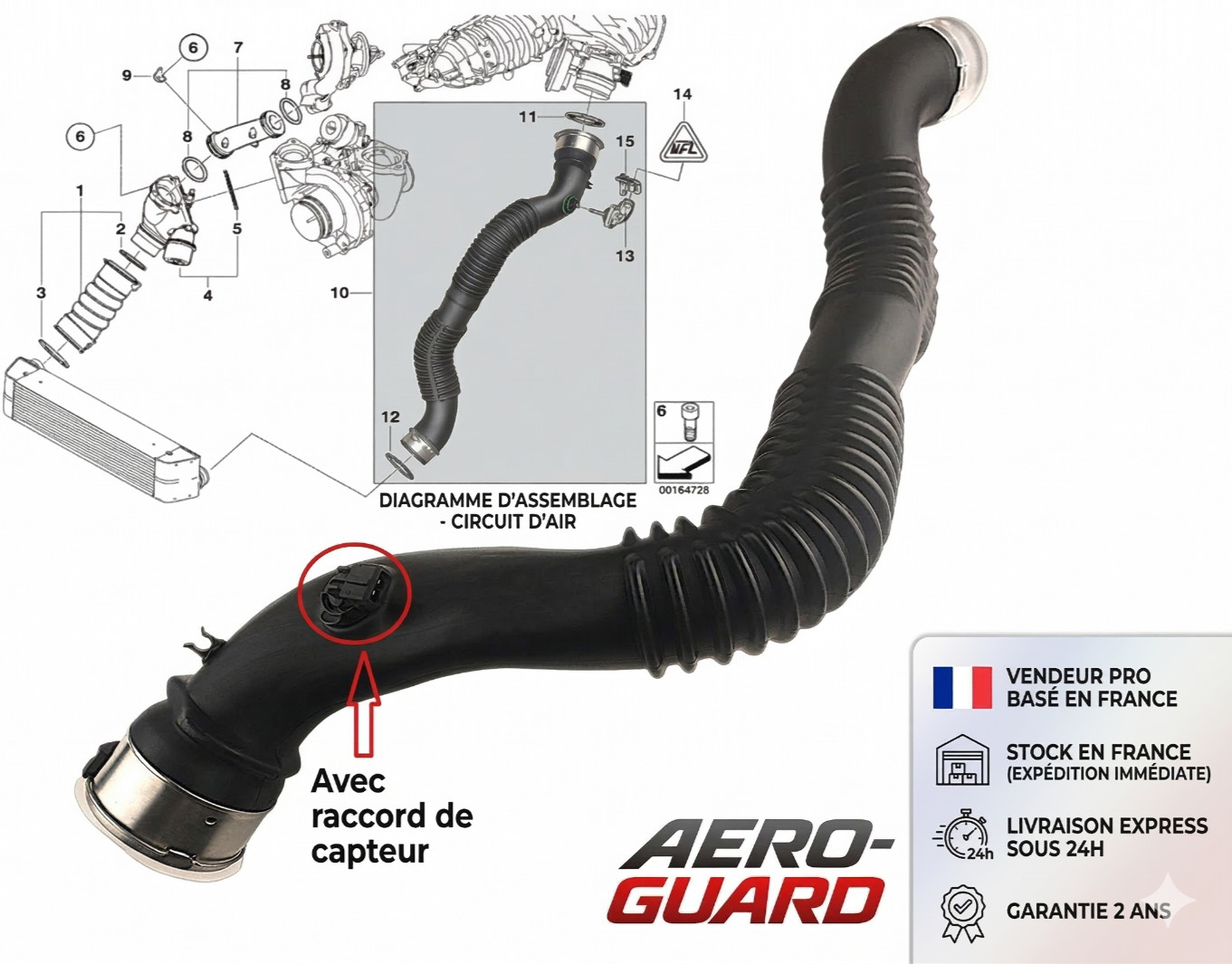 Durite turbo BMW E87 123d résout perte de puissance et sifflement 11617797481