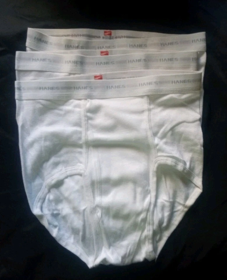 3 calzoncillos blancos vintage Hanes 32" para hombre hechos en EE. UU. ropa interior se adapta a 28" 30" S M Foto 2 de 4