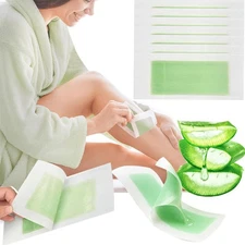 Hair Removal Paper Double Sided Cold Wax Strips Body Depilatory Patch Skin