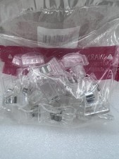 Clear Small Plastic Set Of 12 Clip-On Sign Holders 2.75 H Bottom Clip Max 3/8