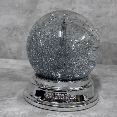 Balenciaga Eiffel Tower Silver Glitter Snow Globe Limited Edition