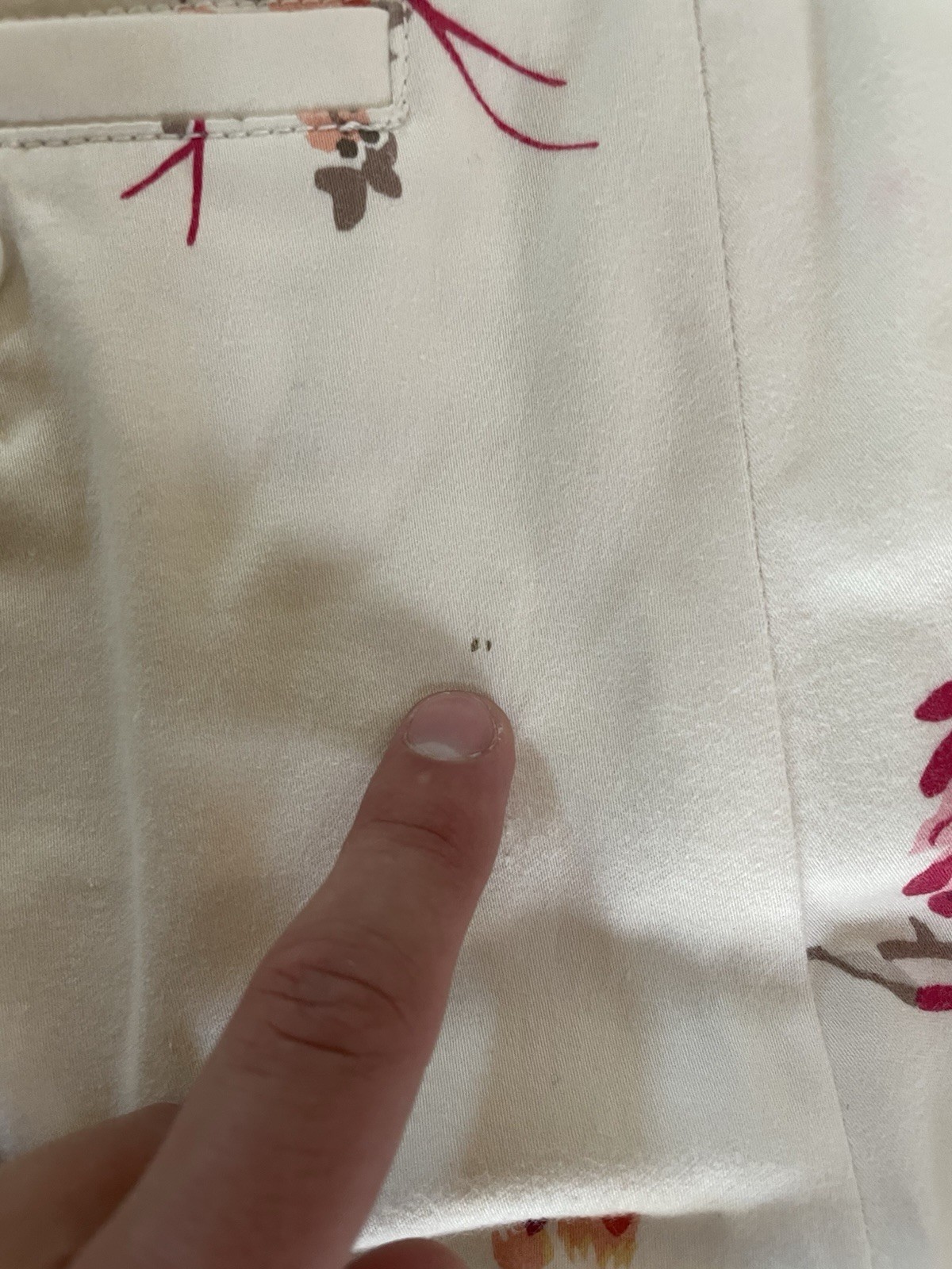 Worth New York Floral Print Pants AOP White Pink Made in USA Women's Size 6