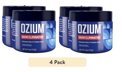 Ozium Air Sanitizer 4.5 oz Gel: Car Air Freshener, Original, 4 Packs