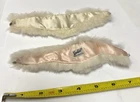 2 VINTAGE MATTEL BARBIE DOLL WHITE FUR STOLES PINK WHITE LINING LOT