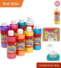 Kids' Art Set: 8 Washable Pearlescent Tempera Paints in Assorted Colors