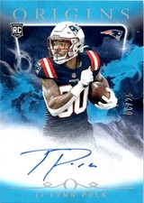 2024 Panini Origins Blue Rookie Auto Ja'Lynn Polk RC Auto 6/25 New England