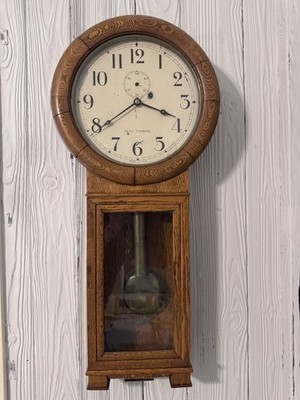 ANTIQUE ALL ORIGINAL KEY WIND 8 DAY SETH THOMAS # 2 HANGING WALL REGULATOR CLOCK