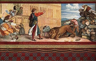 Wartburg, Landgrave's room, he walked with lions, as if he were joking