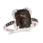 Le Vian 14K White Gold Cocktail Ring for Her 3.59 cts Smoky Quartz Diamond Sz 4 — photo 1