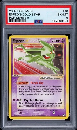 2007 POKEMON POP SERIES 5 #16 ESPEON-GOLD STAR PSA 6