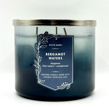 Bath  Body Works White Barn  Scented 3 Wick Candle 14.5 oz  BERGAMOT WATERS