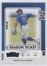 2021 Panini Contenders Season Ticket Blue Francisco Lindor #91 1u1