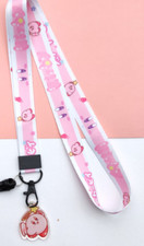 new 10pcs cartoon anime Kirby Lanyard Mobile Phone ID Card KeyChain Holder gift