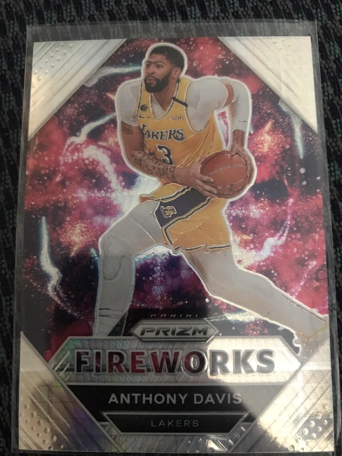 Anthony Davis fireworks 2021 Prizm Hyper Silver Insert Fresh Pull Mint