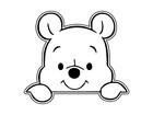 #1102 Winnie The Poof Baby BW Peeker Car Sticker Waterproof Vinyl Decal Die-Cut 