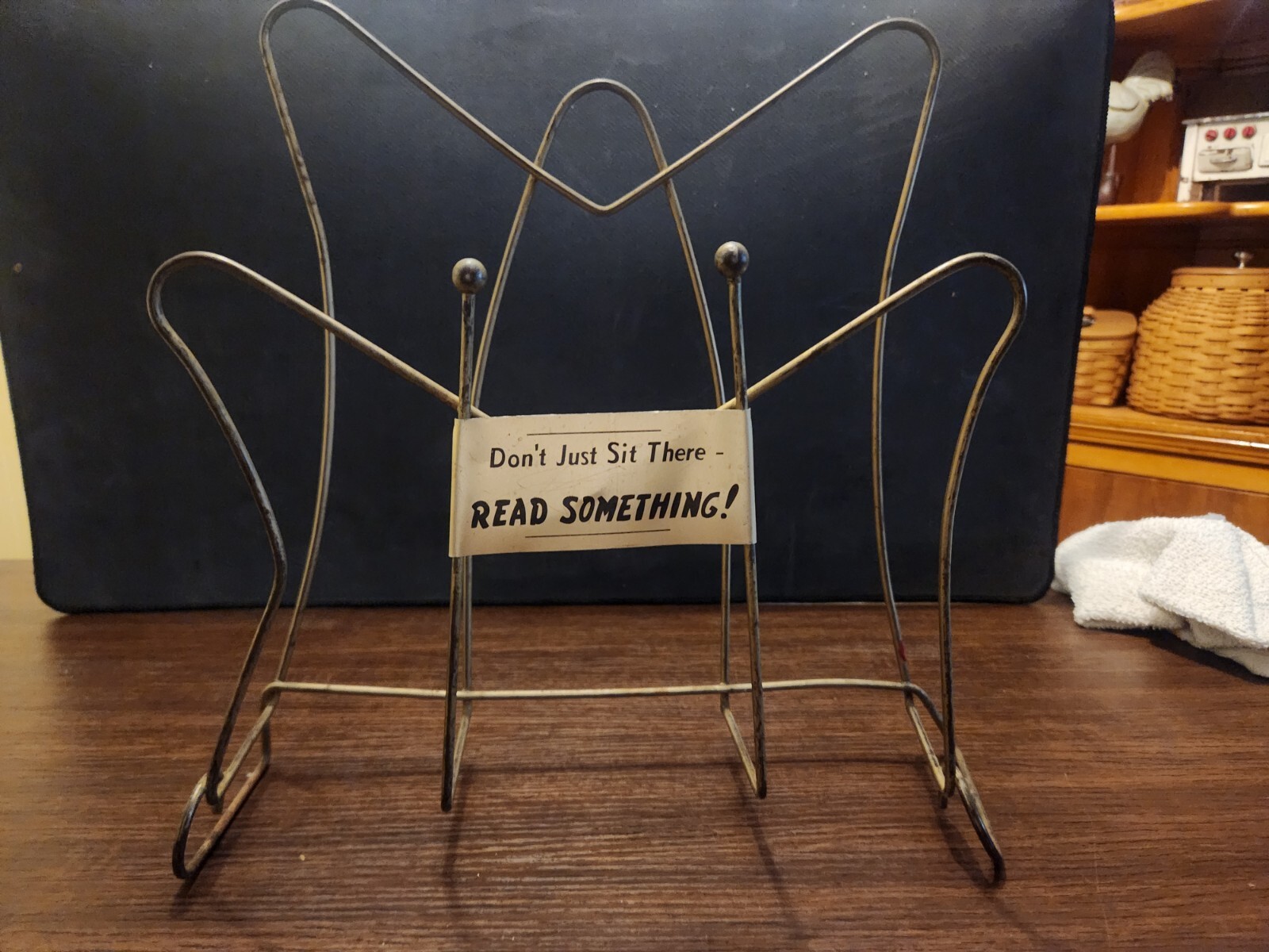 vintage mcm metal magazine rack Unique