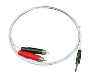 10 Ft Silver Plated Audiophile 3.5mm To Dual Rca Cable.