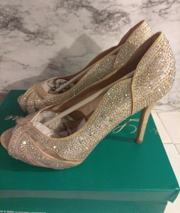 nude crystal shoes