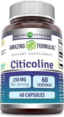 Amazing Formulas Citicoline 250 Mg | Capsules Supplement | Non-Gmo | Gluten Free