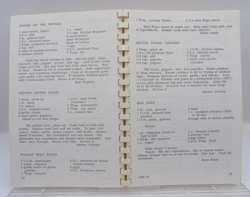 Wertvolle Rezepte aus der Einheit von Lima Ohio 1981 spiralgebundenes Kochbuch - Bild 6 von 8