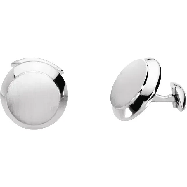 White Gold Cufflinks without Stone for Men
