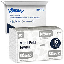 Kleenex Multifold Paper Towels 01890 White 16 Packs / Case 150 Tri Fold Paper