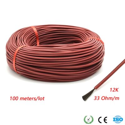 Infrared Floor Cable Carbon Fiber Heating Insulated Warm Wires 100m 7V-300V