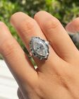 in Moissanite Silver Rings For Women Wave Twisted Marquise Cut Engagement Ring