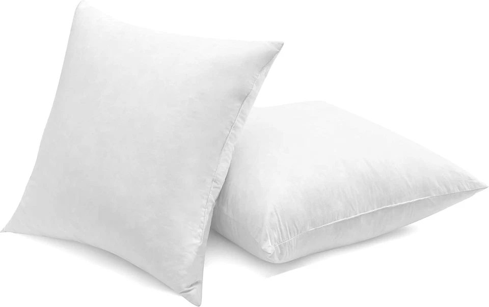 Luxury Goose Down Pillow Inserts, 20x20in, Pack of 2, Ultra-Soft White - Image 3 of 4