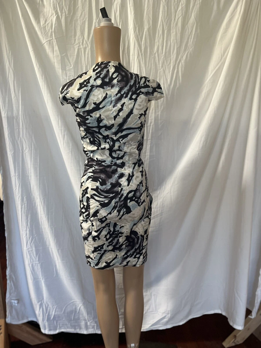 Karen Millen Geometric Print Cotton Front Zip Detail Casual Race
