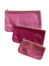 FOSSIL drei Stück Täschchen Beutel pink gemustert