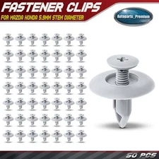 50Pcs 5.9mm Nylon Mounting Clips Retaining Fastener Push-Type for Mazda Honda