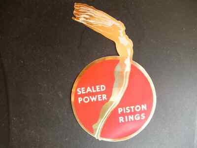 Vintage ''Sealed Power'' Piston Rings Adhesive Back (Peel & Stick) Sticker