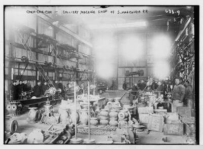 Workers in colliery machine shop of S. Manchuria R.R. Chien-Chin c1900 Photo