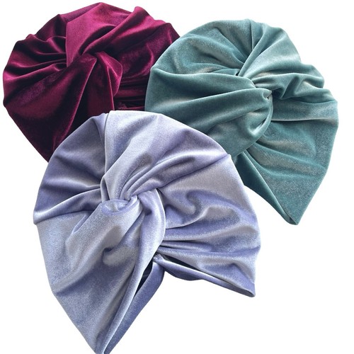 Pastel Mint 1940s Vintage Style Twist Turban Hat Soft Elastic Velvet Winter Head - Picture 13 of 13