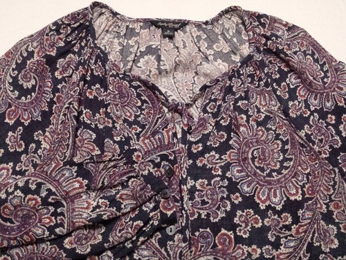 Blouse Femme Lucky Brand Taille 2XL Plus - Manches Longues Multicolore En Rayon