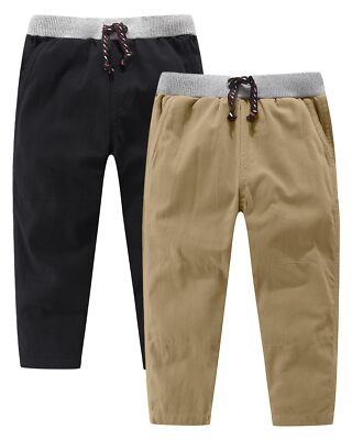 Boy's Kid's Clothes PantsKhaki Black Spring Fall Winter Trousers Bottom Outfi...