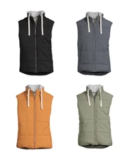 George Men's Hooded Vests Black, Brown, Gray, and Green Brand New