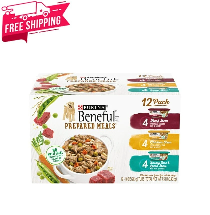 Purina Beneful Prepared Meals Wet Dog Food Variety Pack 10 oz
