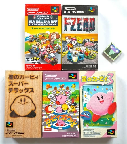 Lot 5 SFC Kirby Super Star Bowl Dream Land 3 Mario Kart F-Zero Nintendo Japan